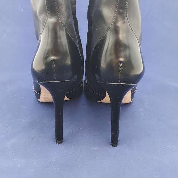 Laceup Leather Stiletto Ankle Boots sz 7.5 - Picture 5 of 7